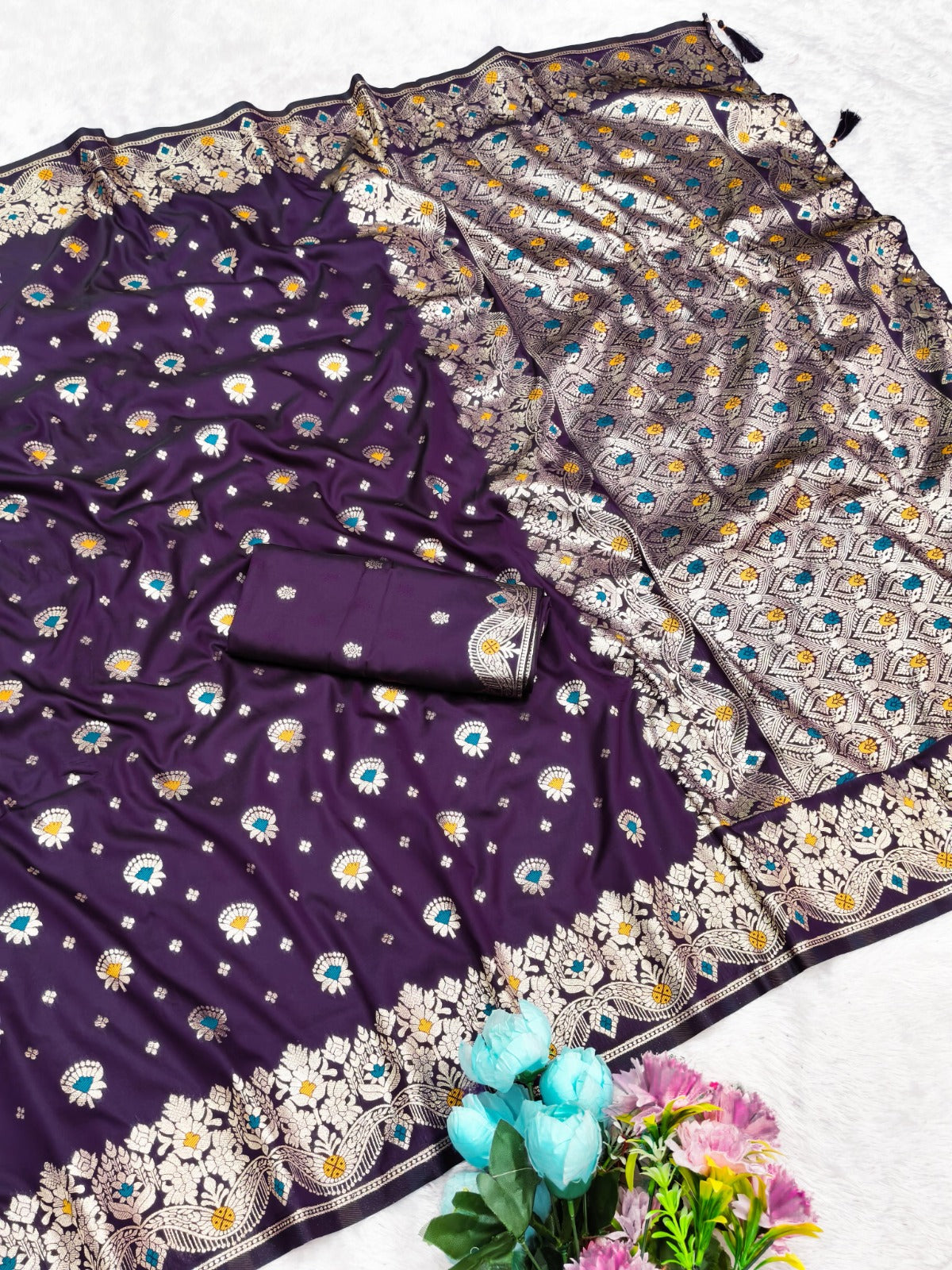 AJ Grah Pravesh Soft Silk Saree with Meenakari Work – Sareer Riwaaz Premium Collection